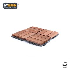 Easy Click Wooden Deck Tiles Brown 30*30