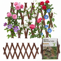 3PK Wooden Trellis Natural 180*30cm