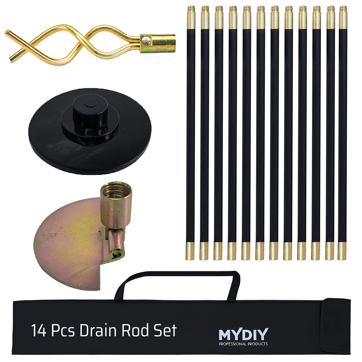 14 Piece Drain Rod Set