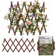 3PK Wooden Trellis Natural 180*60cm