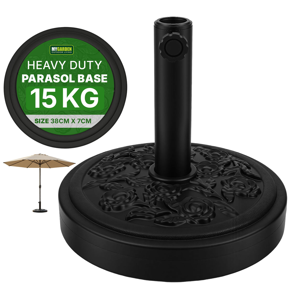 15KG Rose Pattern Parasol Base