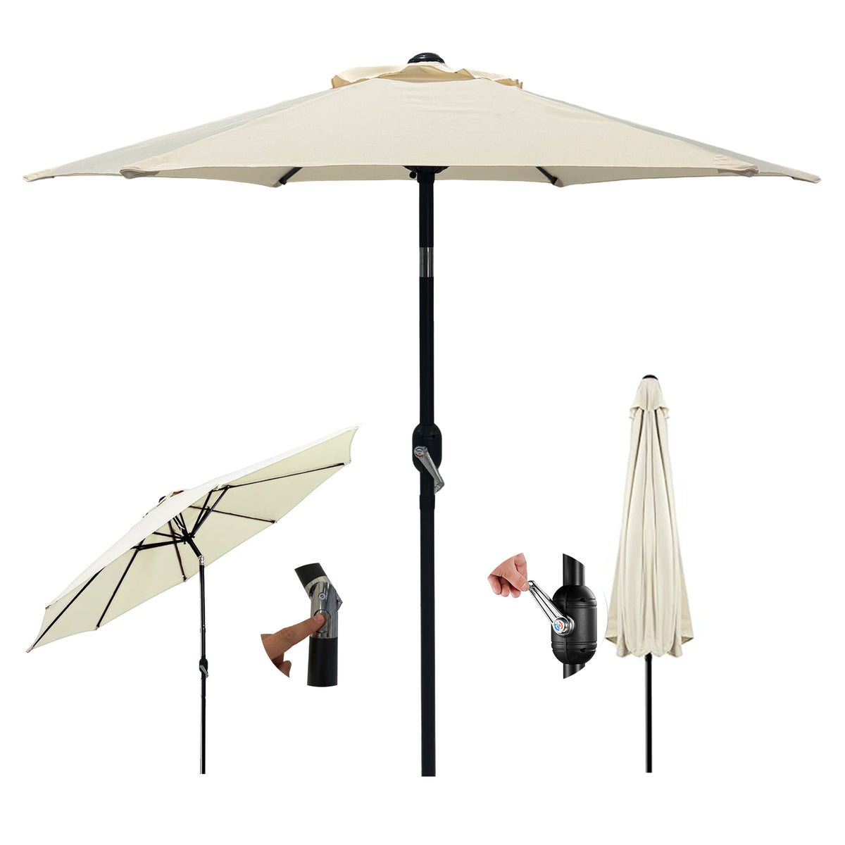Market Umbrella with Easy Crank Lift Cream