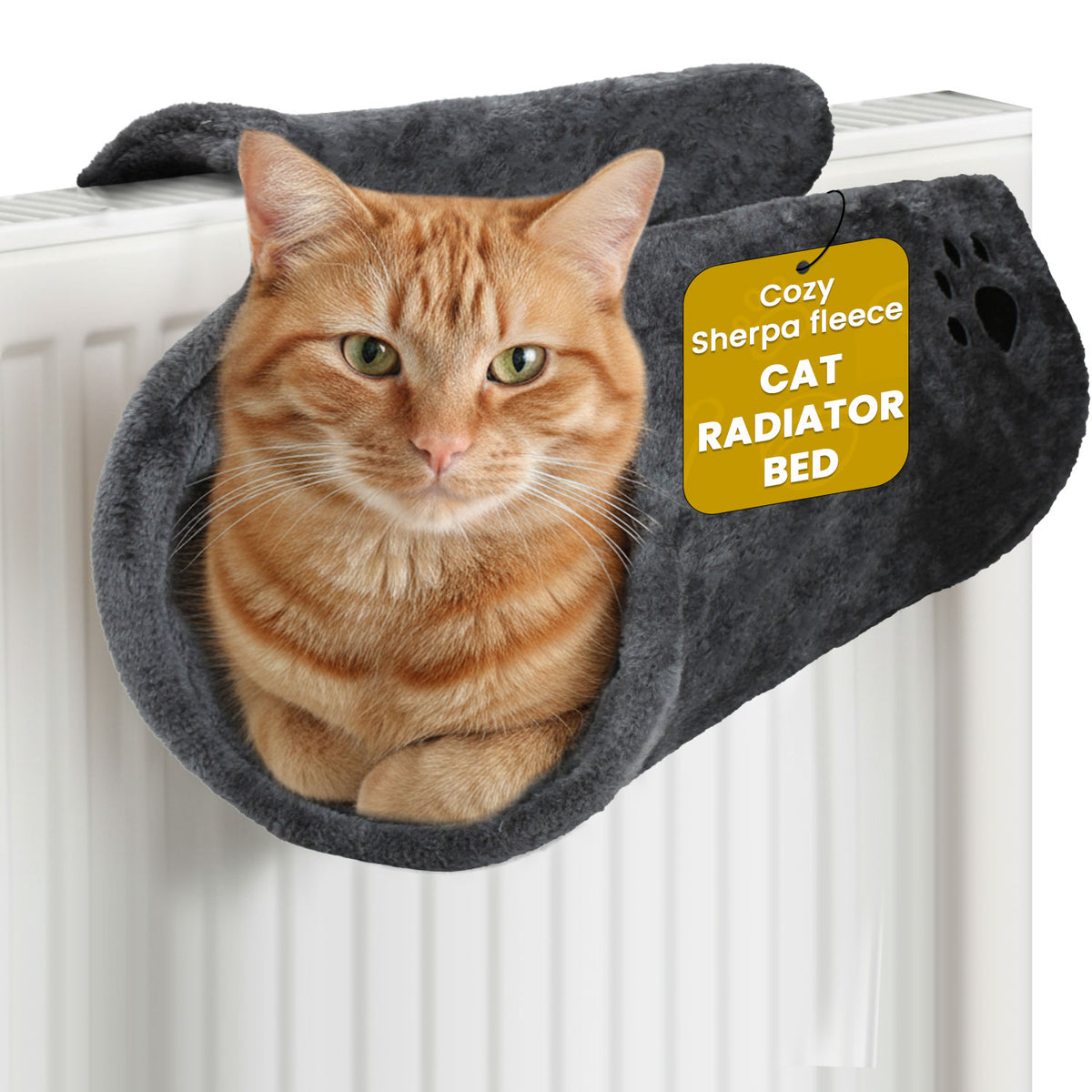 Cat Radiator Comfy Bed Grey