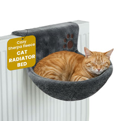 Cat Radiator Comfy Bed Grey