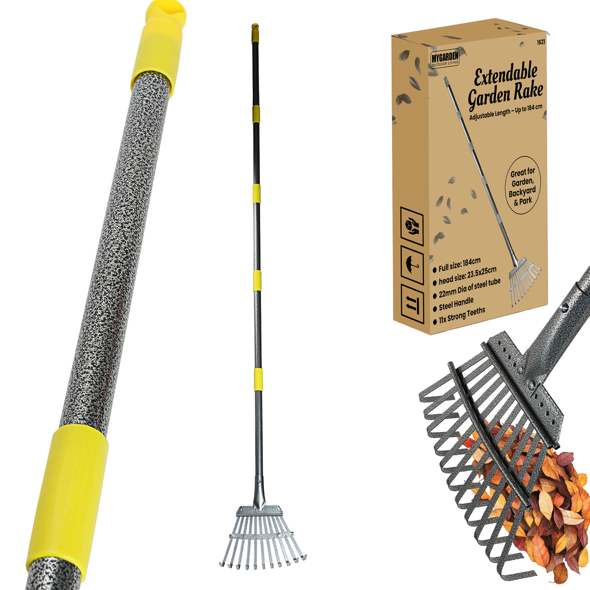 Garden Rake-Extendable Handle (10)