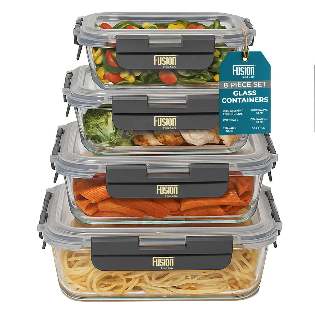 4PK Glass Container With Lid