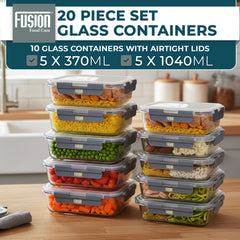 10PK Glass Container With Lid