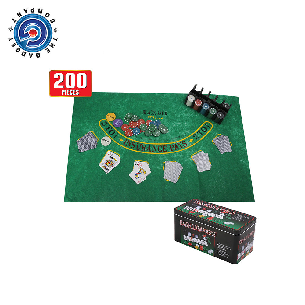 200 Piece Poker Set with Chips and Case        4o