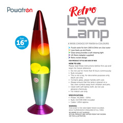 16" Lava Lamp Rainbow Base Rainbow Bottle