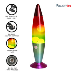 16" Lava Lamp Rainbow Base Rainbow Bottle