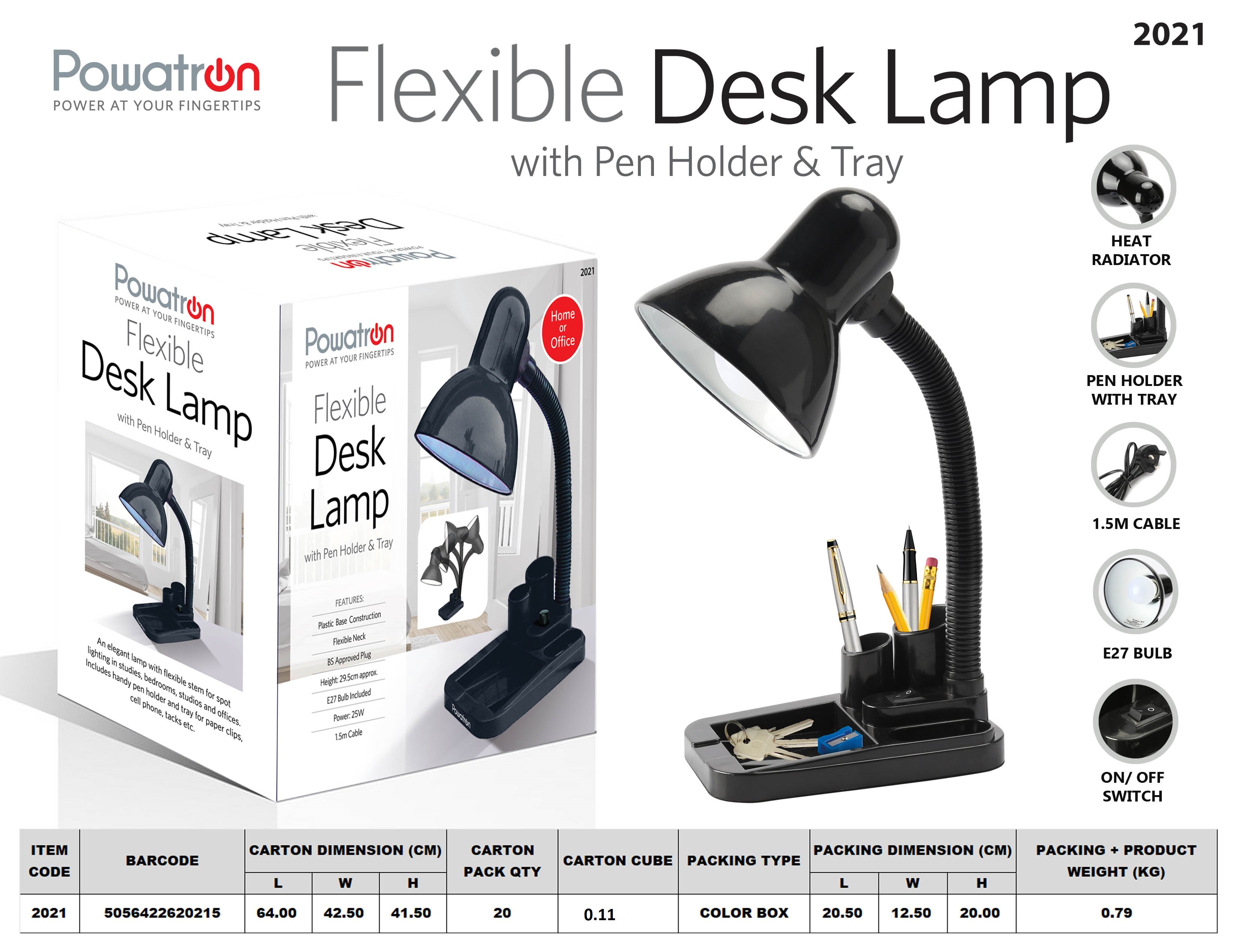Flexible LED Lamp with Tray and Phone Holder