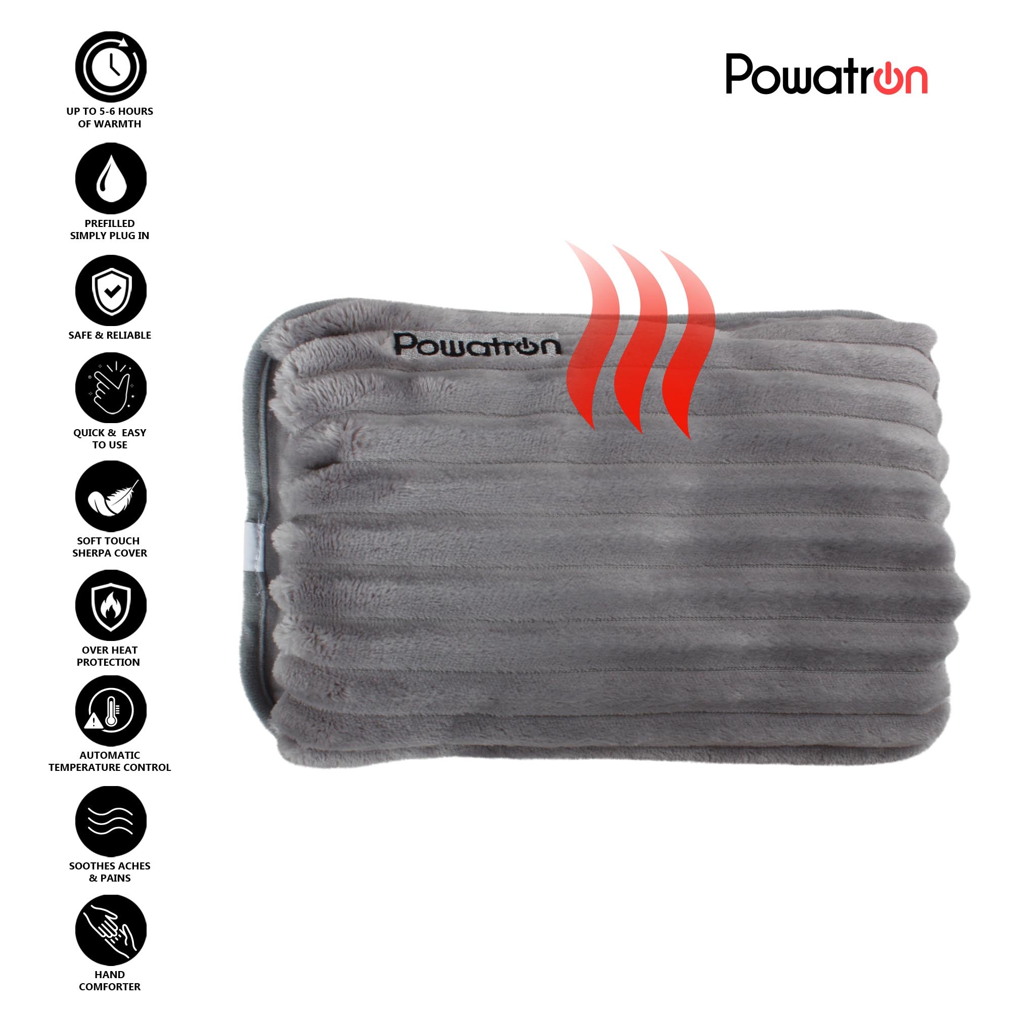 Rechargeable Electric Hot Water Bottle with Super Soft Teddy Fabric