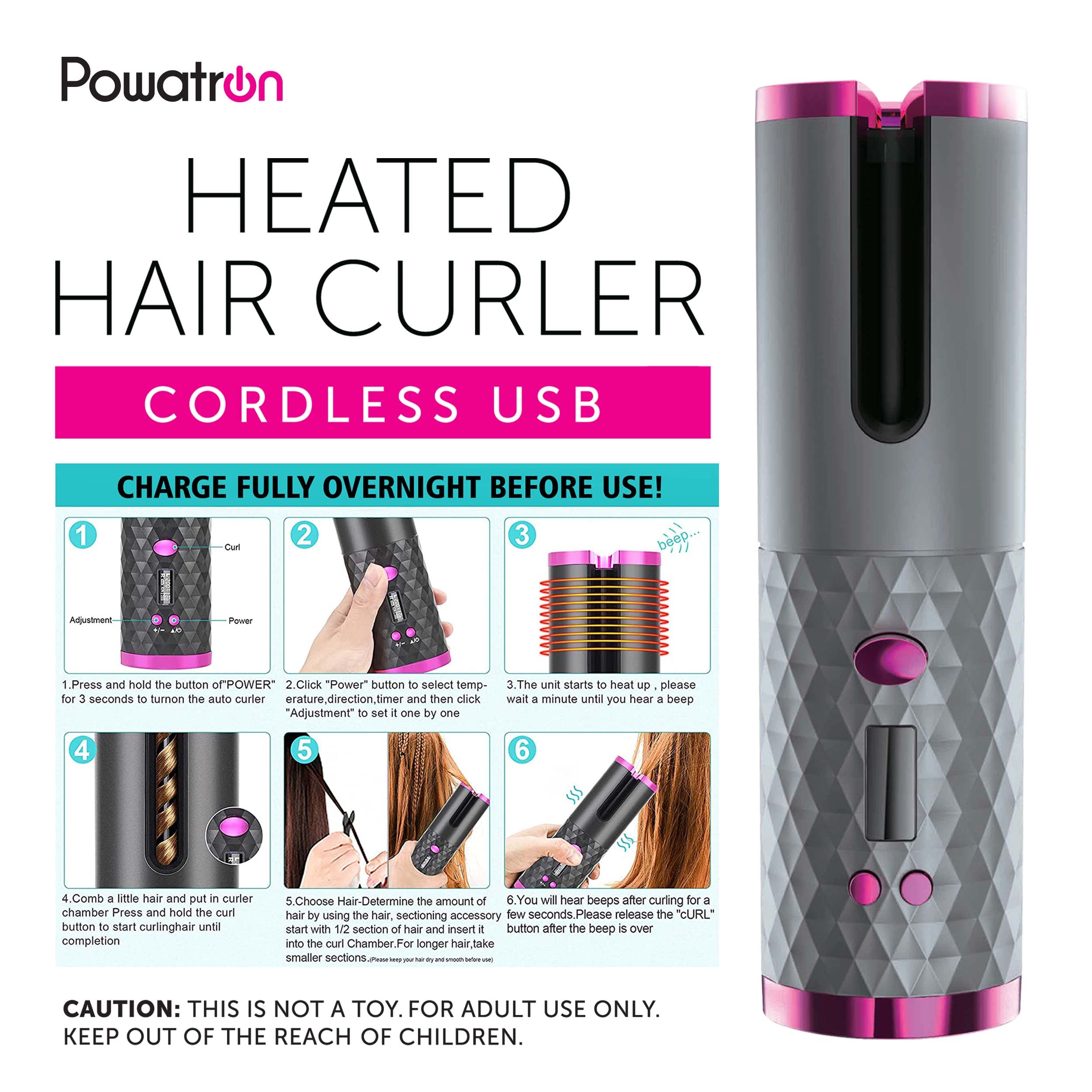 USB Intelligent Heat Hair Curler with Accessories