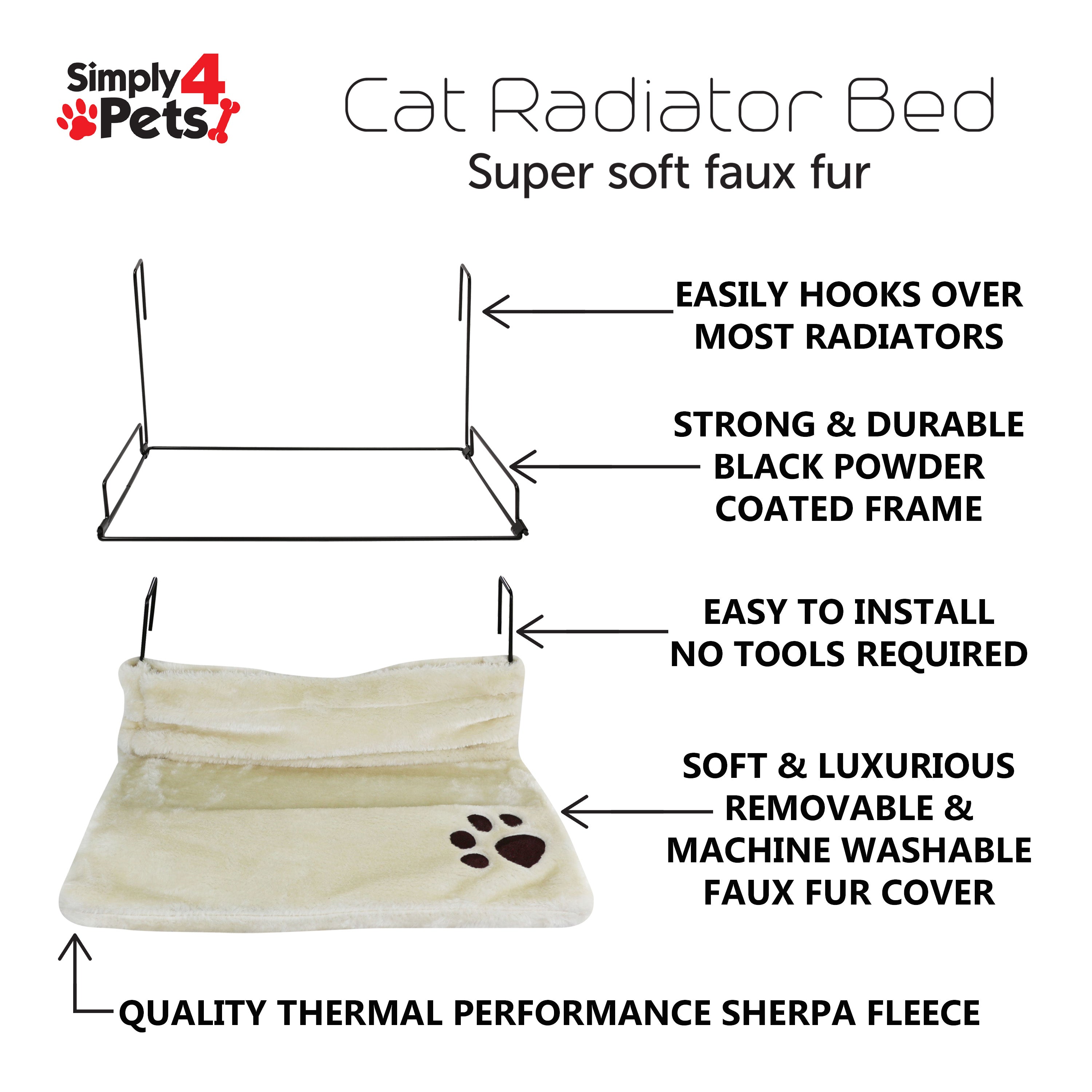 Cat Radiator Bed with Super Soft Faux Fur