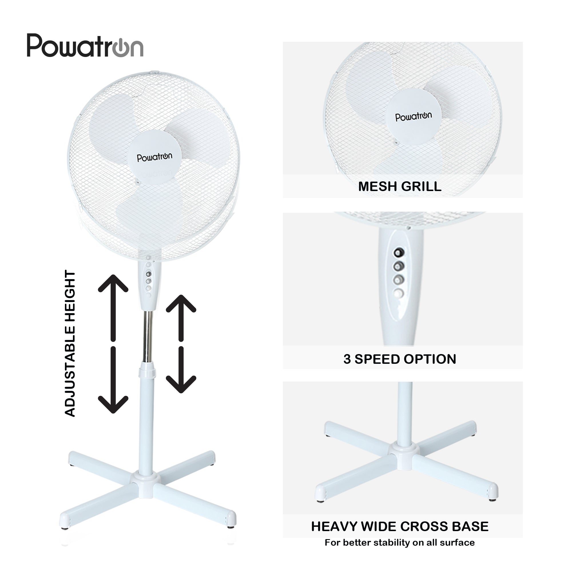 Efficient 16-Inch Standing Fan For Comfort
