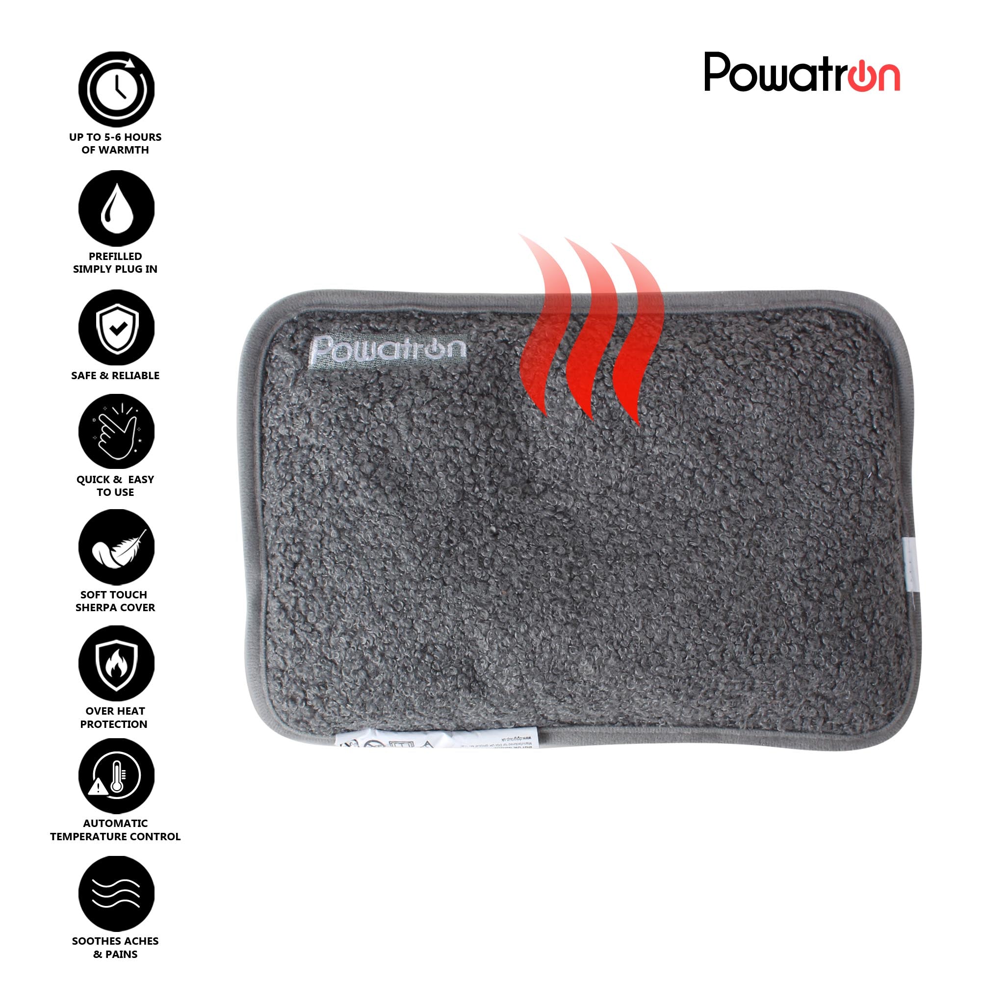 Rechargeable Electric Hot Water Bottle with Super Soft Teddy Fabric