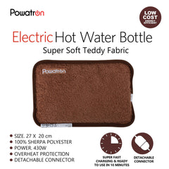 Rechargeable Electric Hot Water Bottle with Super Soft Teddy Fabric