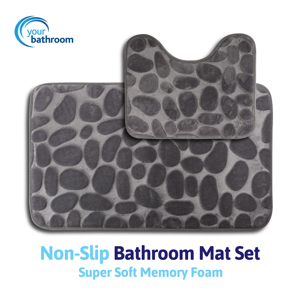 2pc Non-Slip Bathroom Mat Set