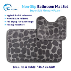 2pc Non-Slip Bathroom Mat Set