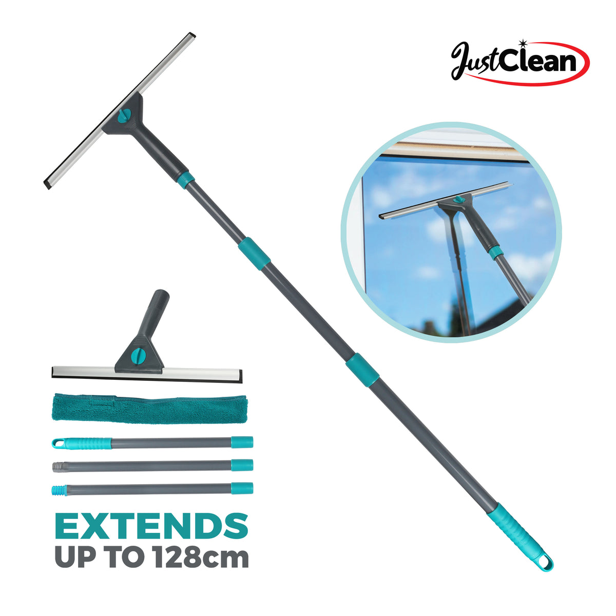 Telecopic Window Cleaning Kit Long Reach Handle