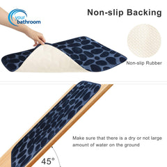 Memory Foam Bath Mat Set Navy