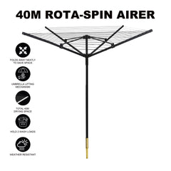 40m 4 Arm Rotary Airer Inc Metal Spike