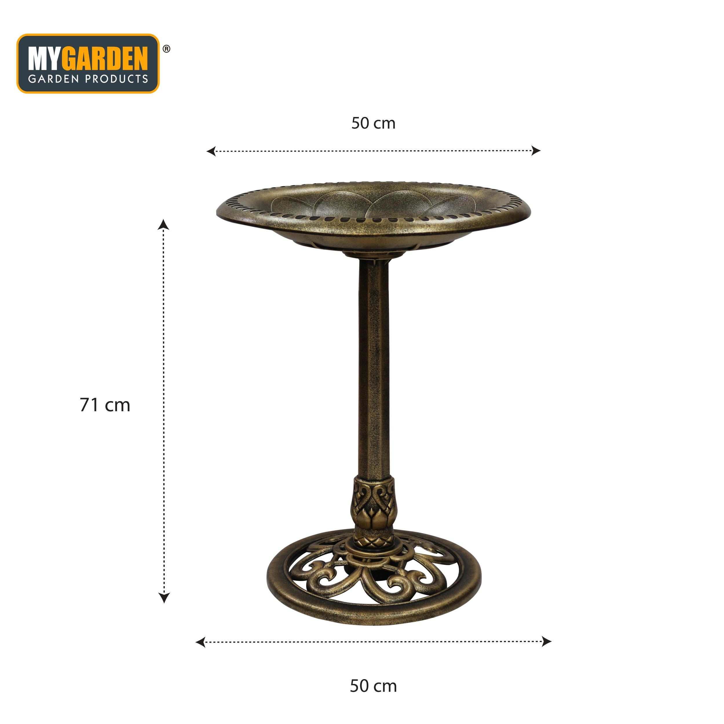 Antique Brass Effect Bird Bath