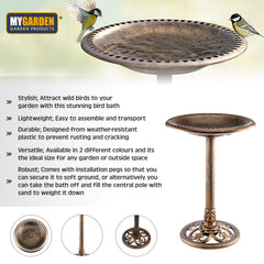 Antique Brass Effect Bird Bath