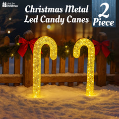Christmas-2PK Metal Candy Canes 30cm