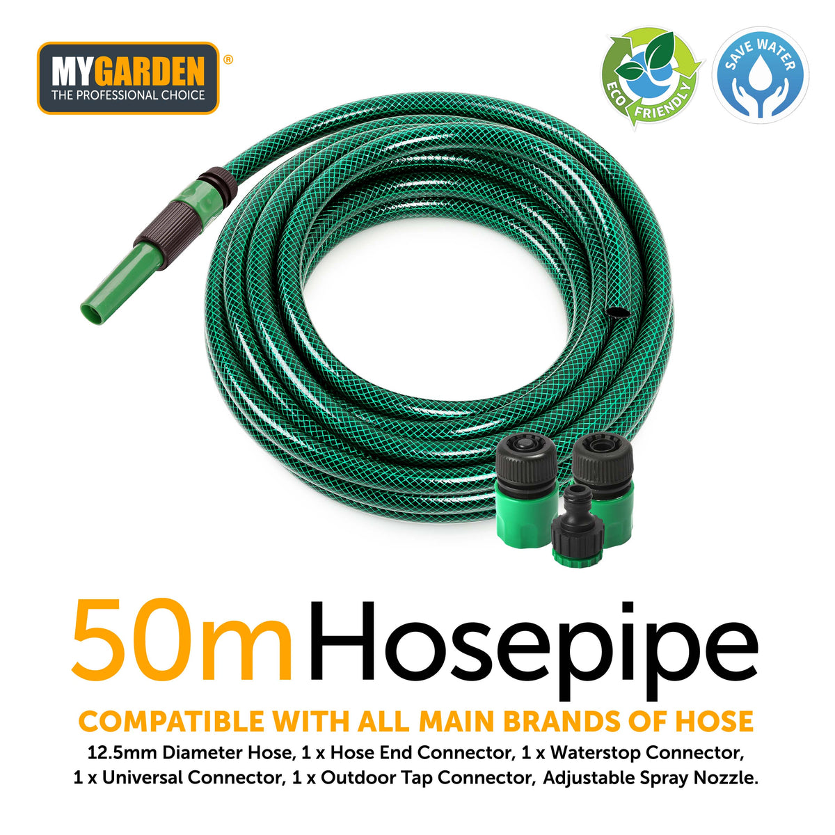 50m Hosepipe with Connectors