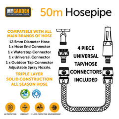 50m Hosepipe with Connectors