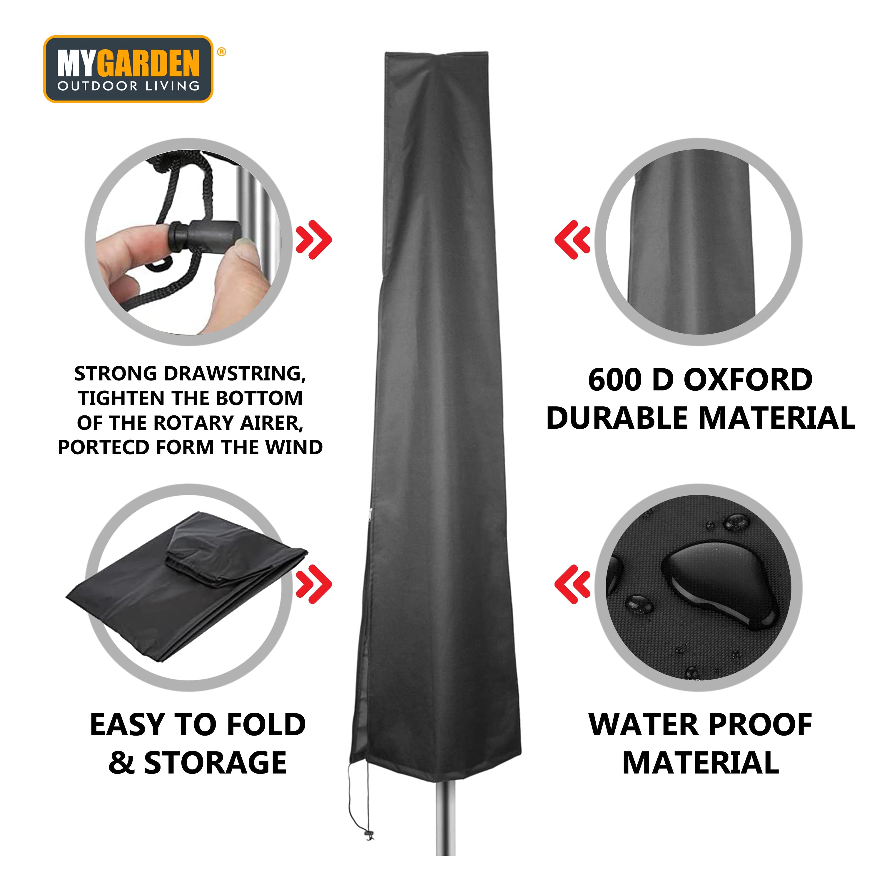 Weatherproof Woven Parasol Cover For Outdoors