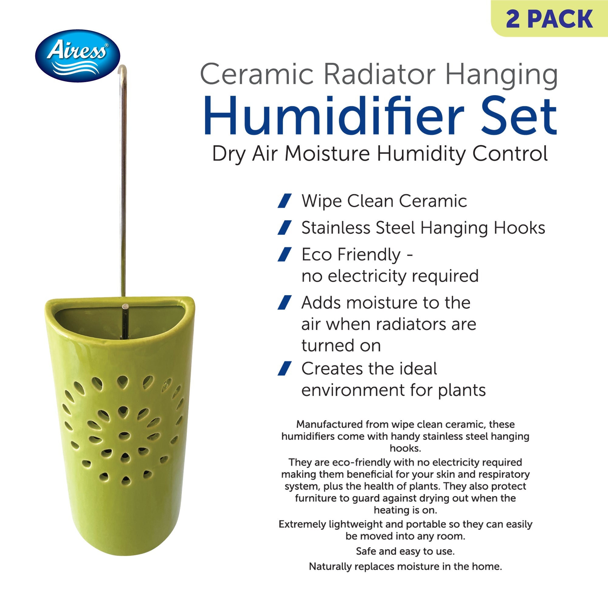2PK Ceramic Radiator Hanging Humidifier Set