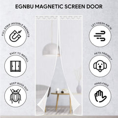 Durable Magnetic White Door Screen Mesh