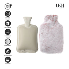 2 Litre Hot Water Bottle with Rabbit Fur Cover