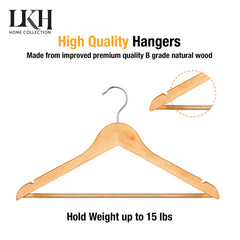 10pk Wooden Hanger Natural