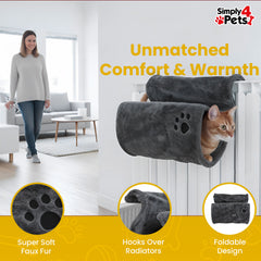 Cat Radiator Comfy Bed Grey