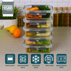 5PK Glass Container With Lid