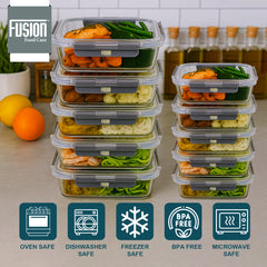 10PK Glass Container With Lid