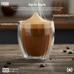 2PK 350ml Striped Double Wall Mug