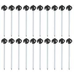 20PK Steel Tent Pegs + Peg Puller
