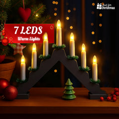 Christmas-Wooden LED Candle Bridge Grey (10)