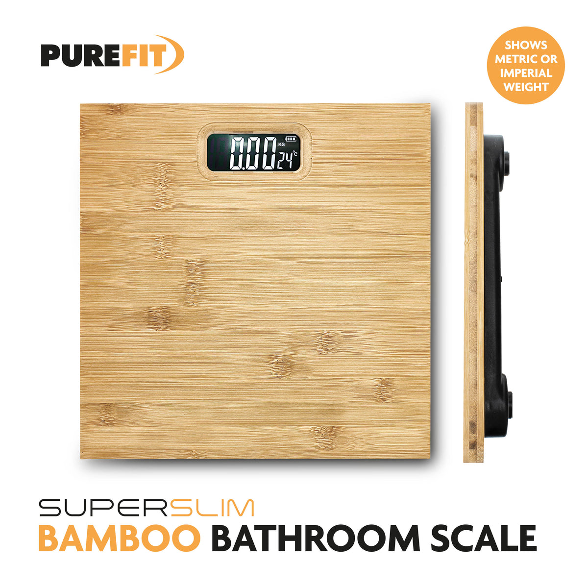 180Kg Super Slim Digital Bamboo Bathroom Scale