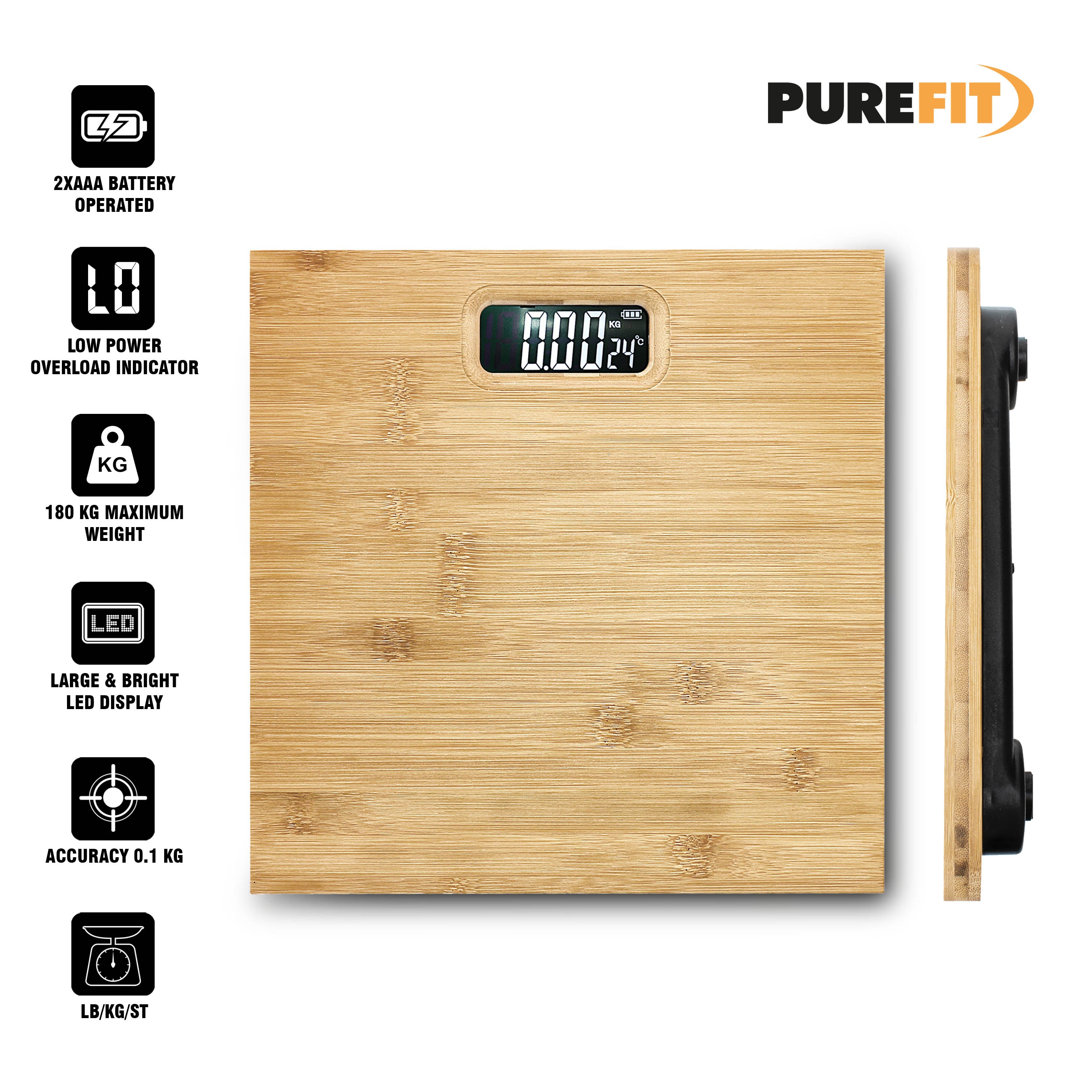 Super Slim Bamboo Bathroom Scale