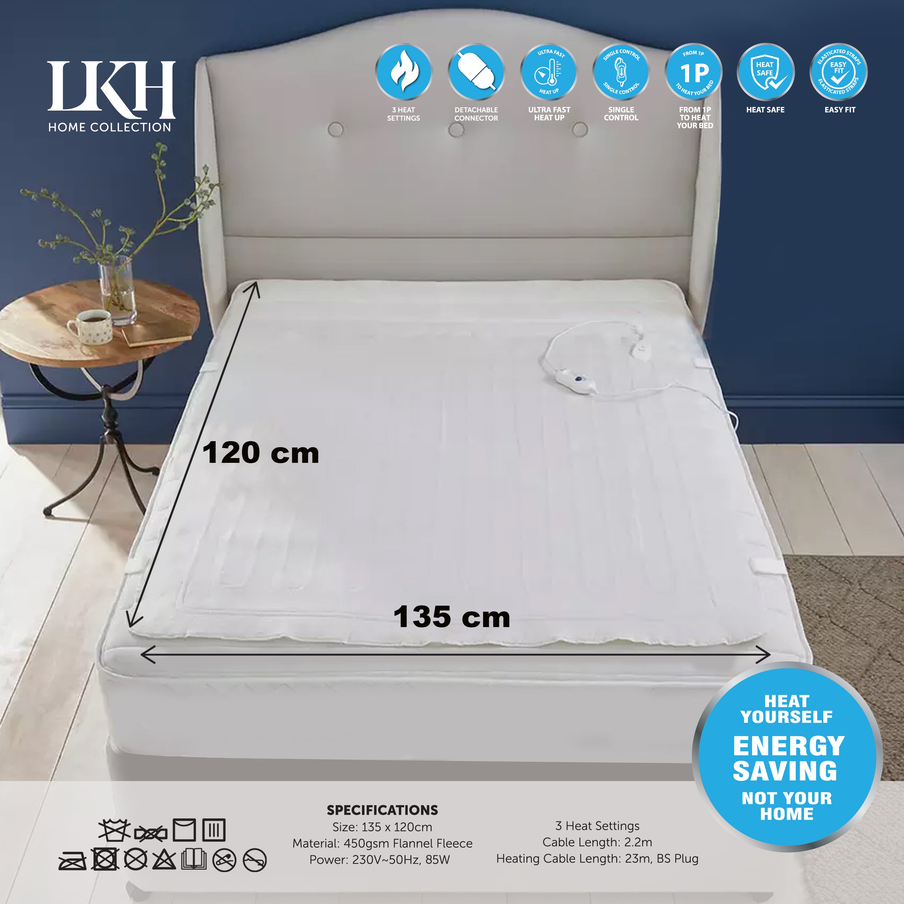 Double-Size Electric Under Blanket Heated Bedding