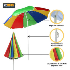 Sun Parasol with Adjustable Tilt Function