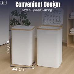 Bamboo Laundry Box + Inner Bag White