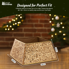 Christmas-Square Tree Skirt Gold (12)