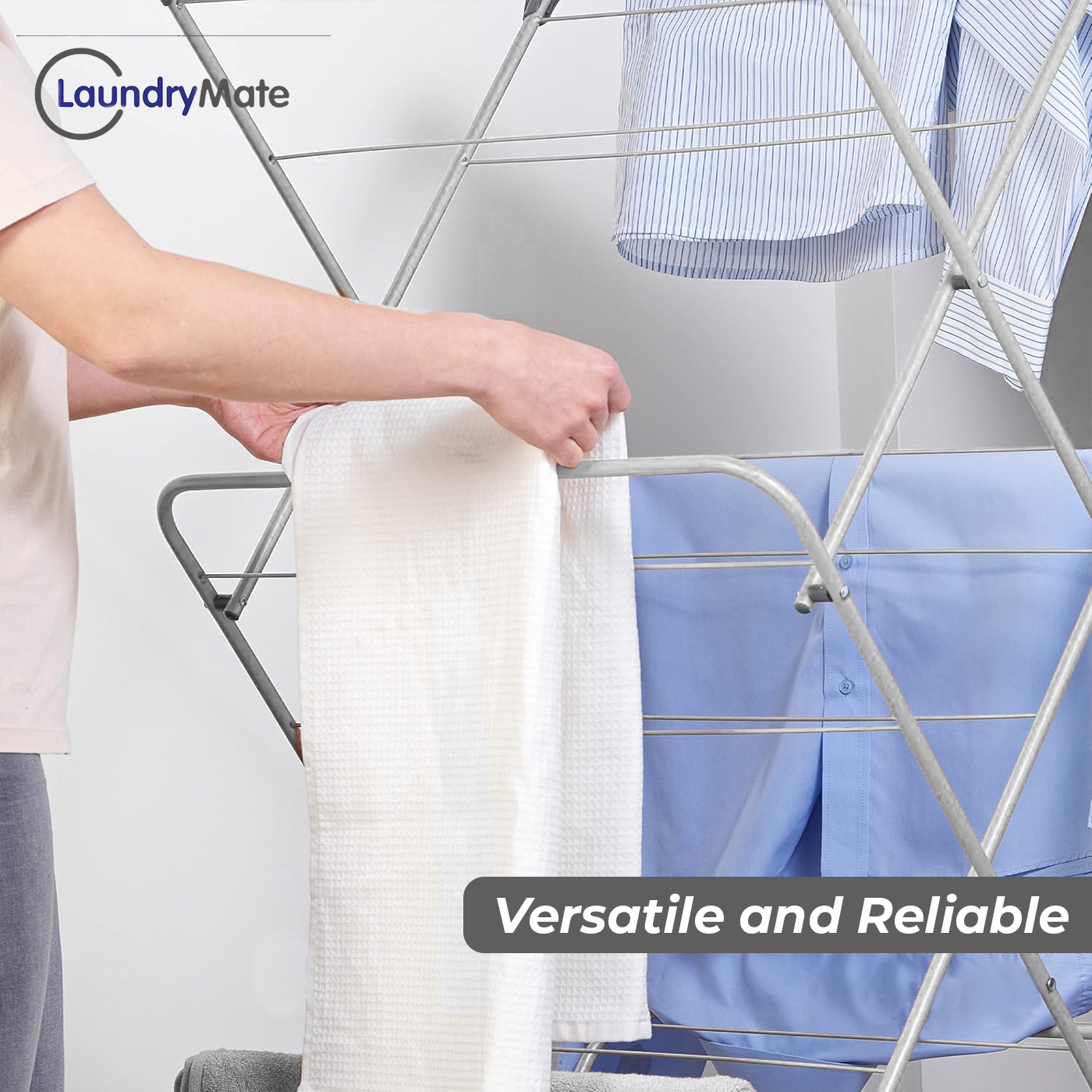 14m 3-Tier Airer Silver with 20Pegs