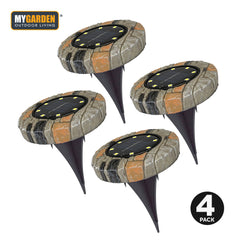 4PK Stone Effect LED Ground Lights